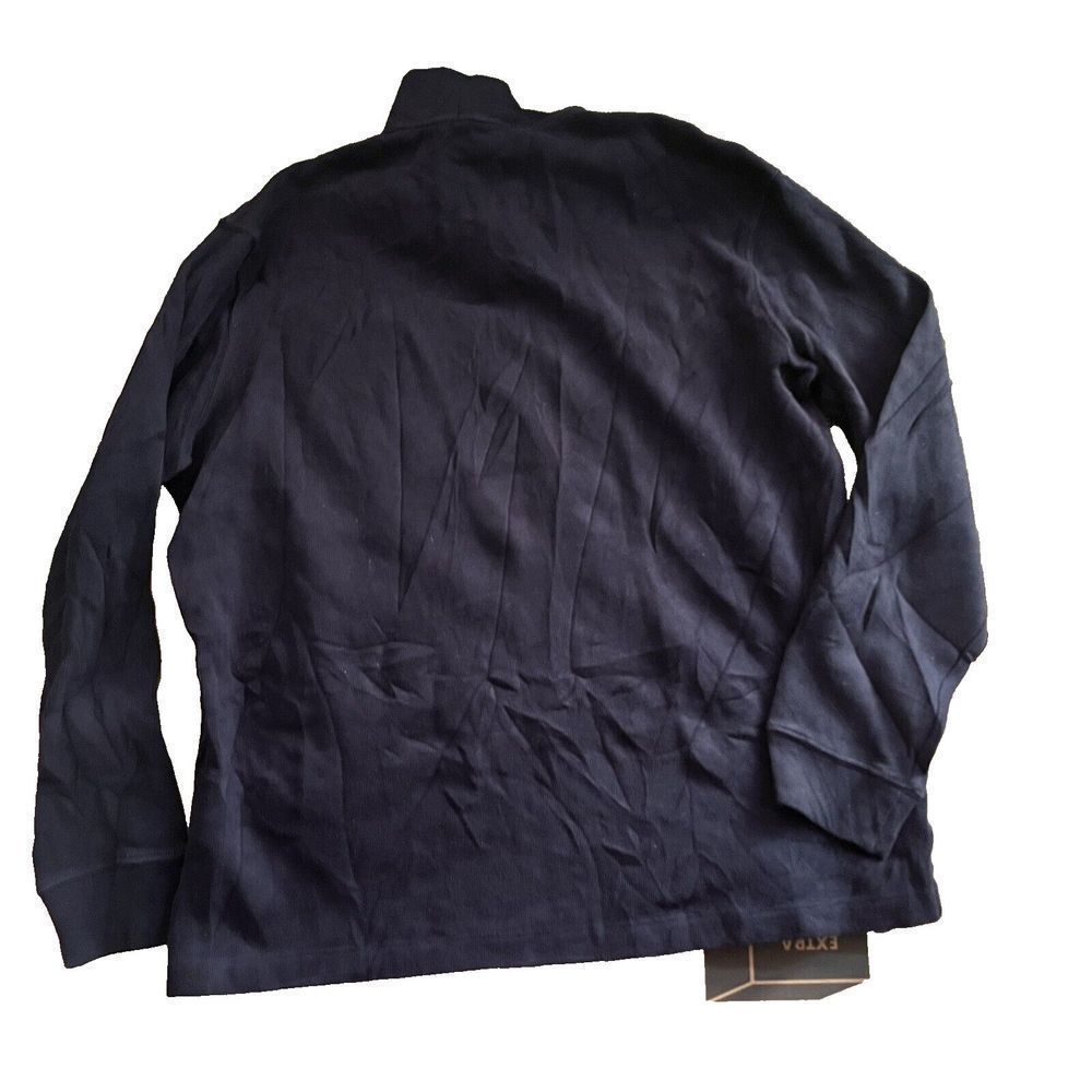 Polo Ralph Lauren Sweater Mens Size‎ Large Navy Blue 1/4 Zip Mock Neck - Picture 2 of 3